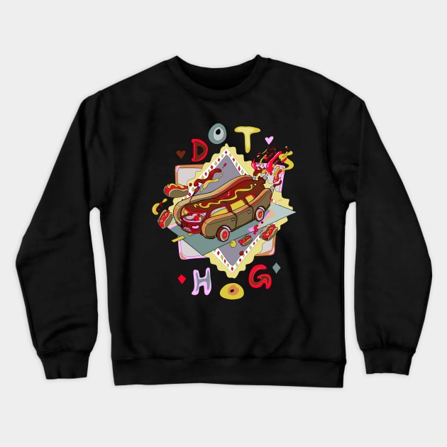 Hot Dog Car (Hotdogs of champions) Crewneck Sweatshirt by evumango